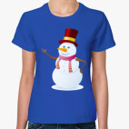 Классическая женская футболка Мистер Снеговик