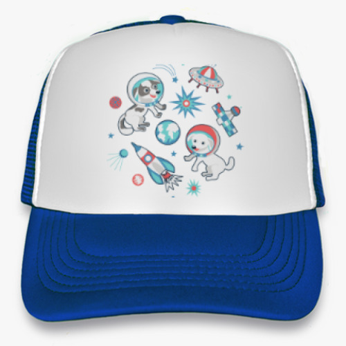 Кепка-тракер с принтом Космические собаки