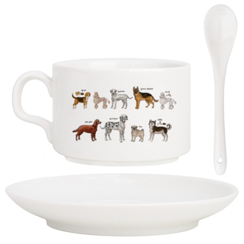 Кофейный набор с принтом Собаки - лучшие друзья!