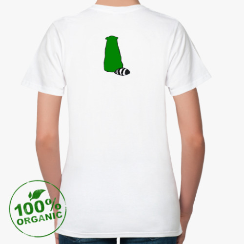 Женская футболка из органик-хлопка с принтом  Енот