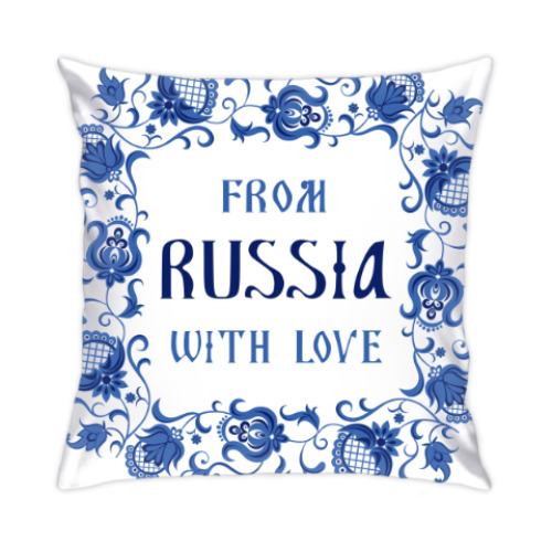 Подушка с принтом Гжель