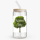 Банка с бамбуковой крышкой