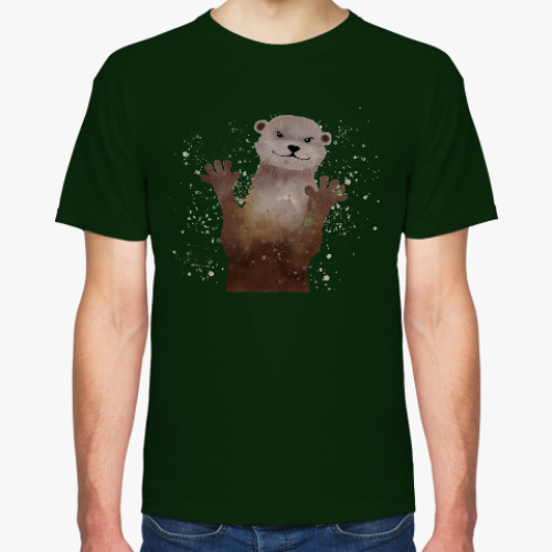 Футболка с принтом Выдра и брызги