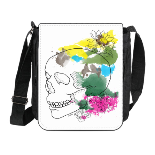 Сумка на плечо (мини-планшет) с принтом Череп