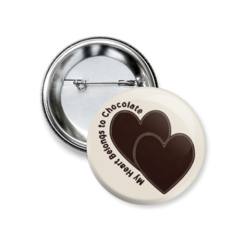 Значок 37мм с принтом Love chocolate