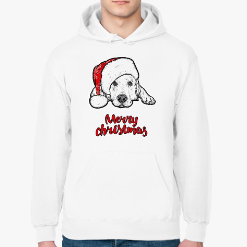 Толстовка худи Собака Санта