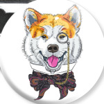 Собака хипстер Акита Ину