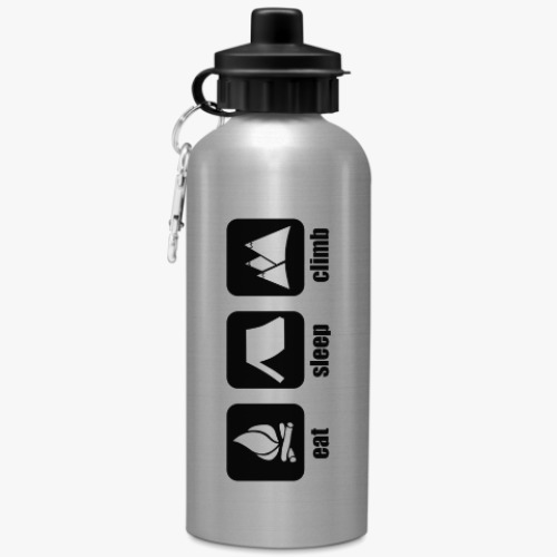 Бутылка с карабином (500 мл) с принтом Для скалолазов