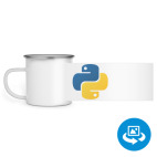 Кружка металлическая белая (круговая запечатка)