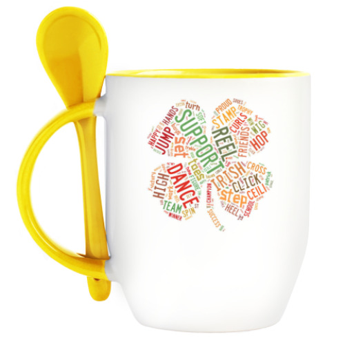 Кружка с ложкой с принтом Для иридансера