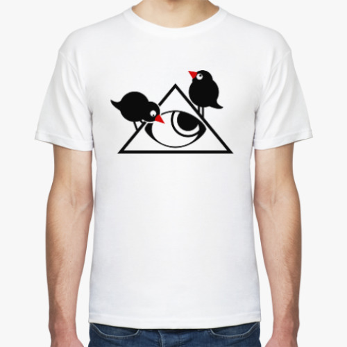 Футболка с принтом Любопытные птицы
