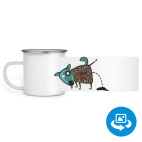 Кружка металлическая белая (круговая запечатка)