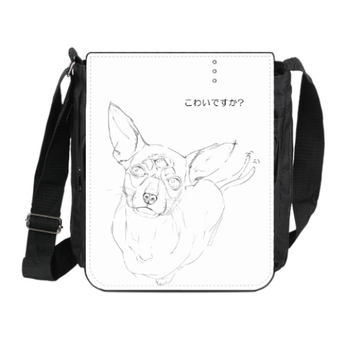 Сумка на плечо (мини-планшет) с принтом Милая собачка