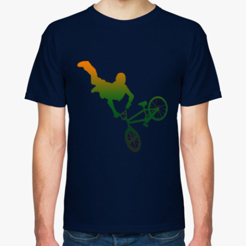 Футболка с принтом Велосипедист-виртуоз