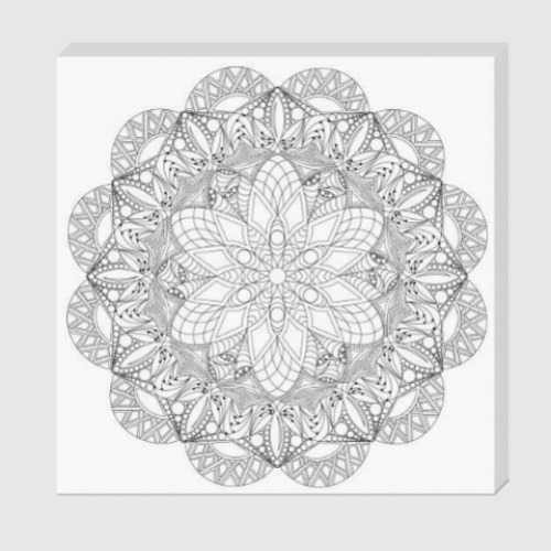 Холст с принтом Цветочная Мандала