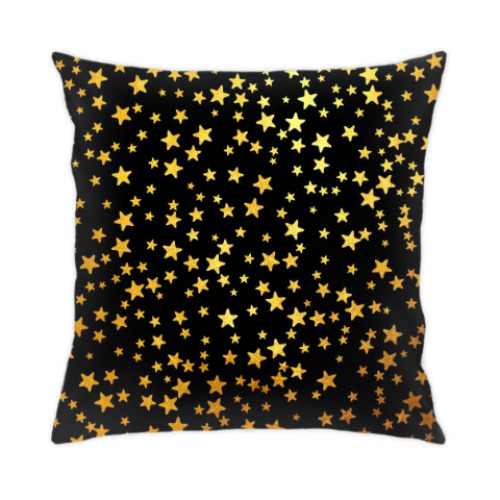 Подушка с принтом Золотые звезды