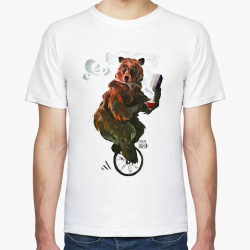 Футболка с принтом Ехали медведи на уницикле