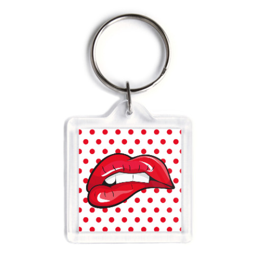 Брелок с принтом Губы: поп-арт