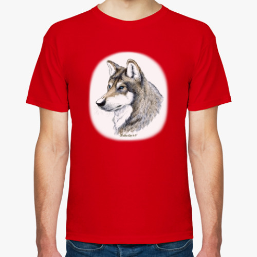 Футболка с принтом 'Лесной волк'