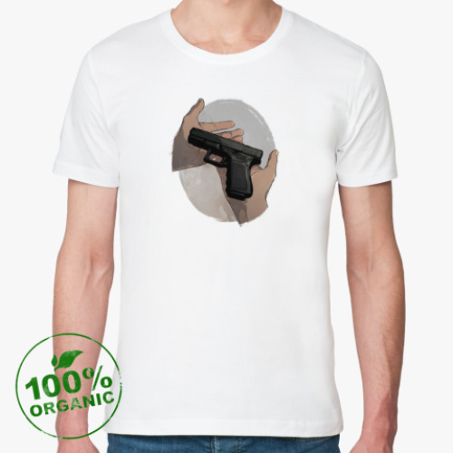Футболка из органик-хлопка с принтом Пистолет