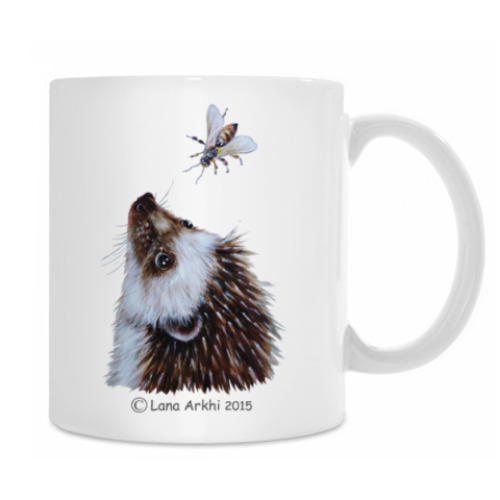 Кружка с принтом Любопытный ежик