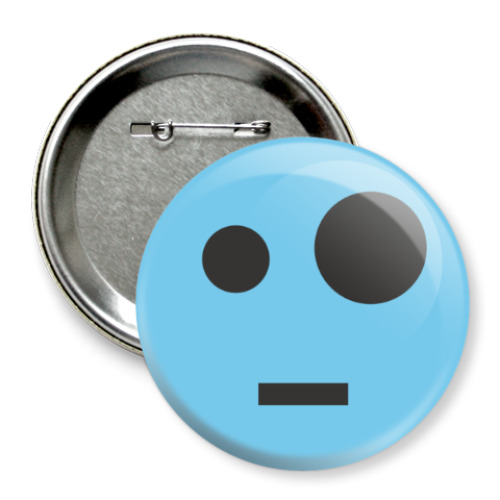 Значок 75мм с принтом Удивленный Смайл