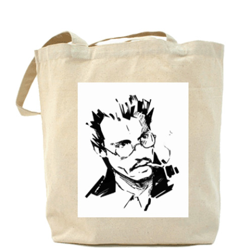 Сумка шоппер с принтом Джонни Депп (штрихи)