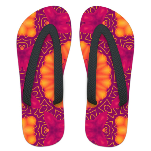 Шлепанцы (сланцы) с принтом Fire