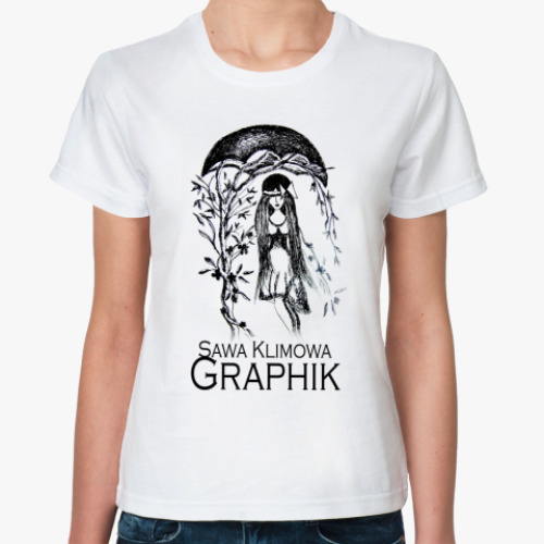 Классическая футболка с принтом Sawa Klimowa