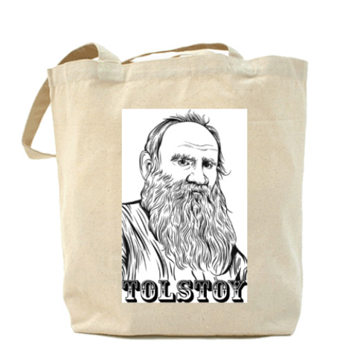 Сумка шоппер с принтом  Толстой