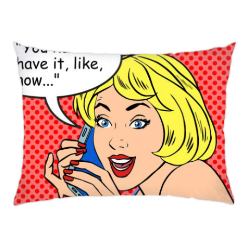 Подушка с принтом PHONE GIRL