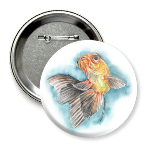 Значок 75мм Золотая рыбка