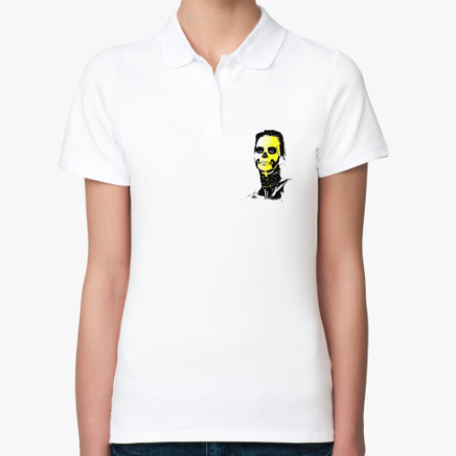 Женская рубашка поло (печать) с принтом Sugar skull