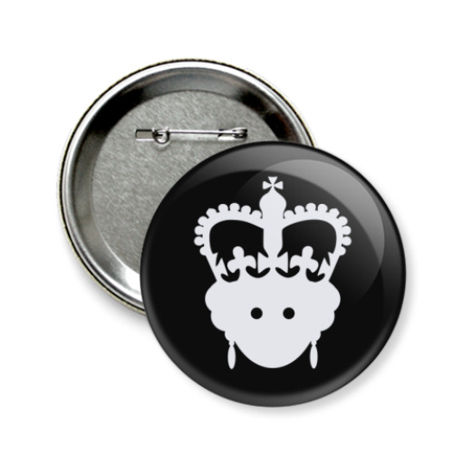 Значок 58мм с принтом  Королева Елизавета II