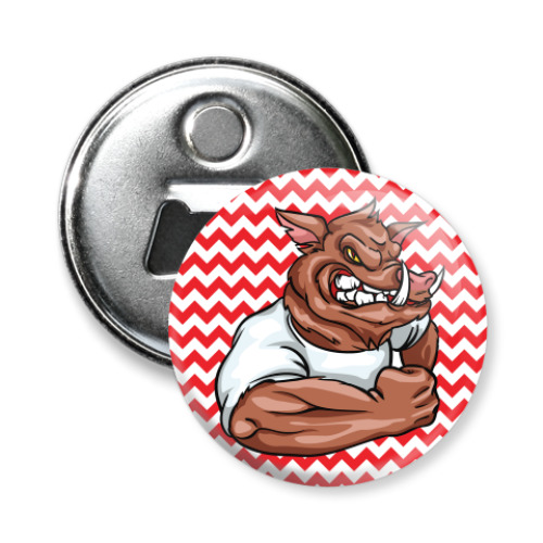 Магнит-открывашка с принтом Кабан