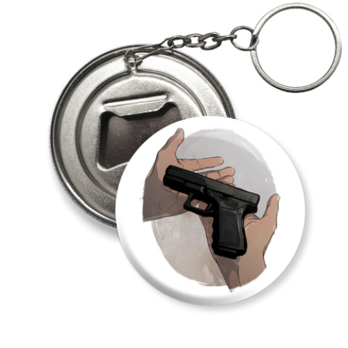 Брелок-открывашка с принтом пистолет
