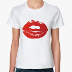 Классическая женская футболка Губы