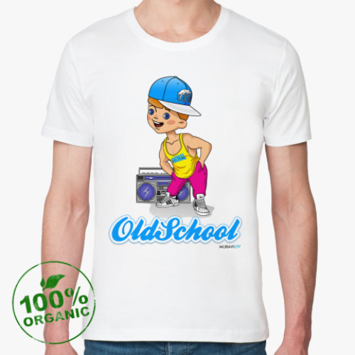 Футболка из органик-хлопка с принтом Old School_Старая школа
