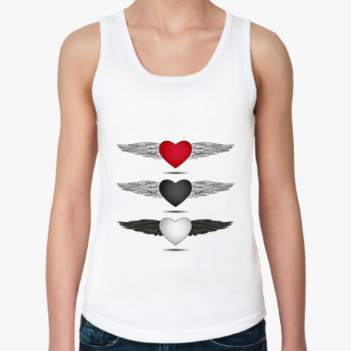 Женская майка с принтом Сердце с крыльями