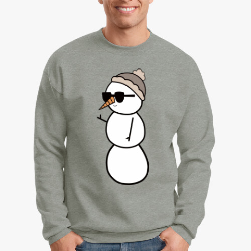 Свитшот с принтом Крутой снеговик