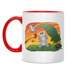 Двухцветная кружка Летающие зайцы