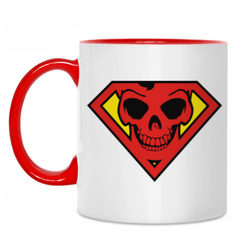 Кружка с принтом Skull Superman