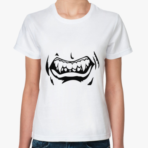 Классическая футболка с принтом 'Рычащая'