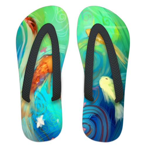 Шлепанцы (сланцы) с принтом Рыбы