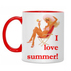 Двухцветная кружка I love summer