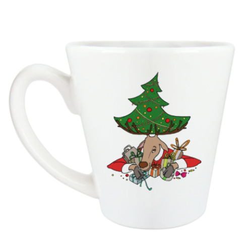 Чашка Латте с принтом Жадный олень