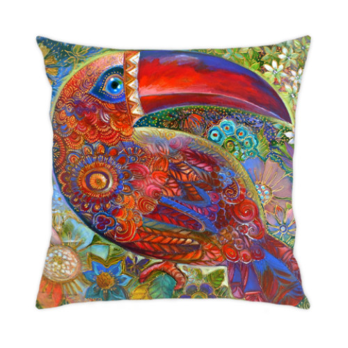 Подушка с принтом Тукан