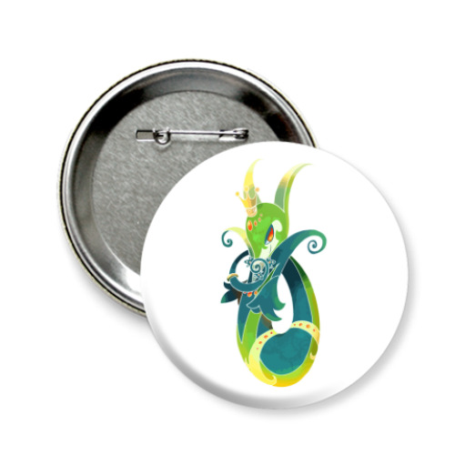 Значок 58мм с принтом Змейка