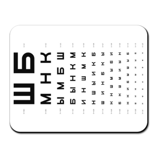 Коврик для мыши Проверка остроты зрения ШБМНК