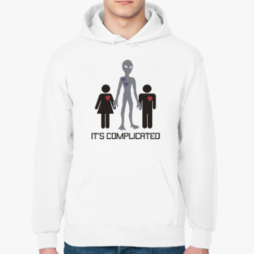 Толстовка худи с принтом Всё сложно